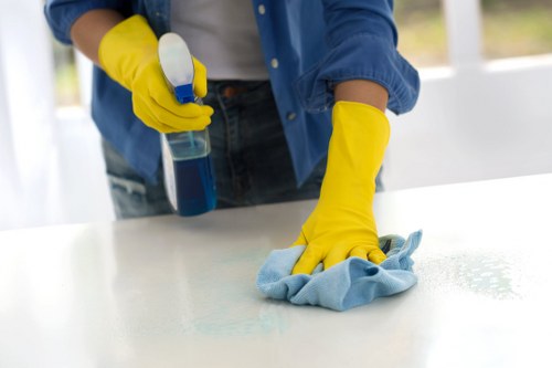Waste sorting and disposal compliance during a cleaning job