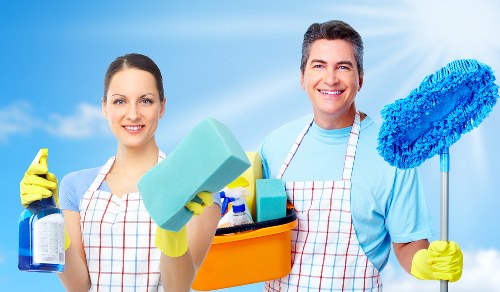 Office cleaning team maintaining desks and shared spaces in Marylebone